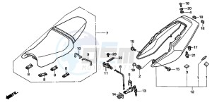 VTR1000F FIRE STORM drawing SEAT/REAR COWL