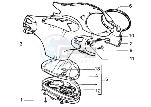 Liberty 125 drawing Speedometer - Handlebar covers