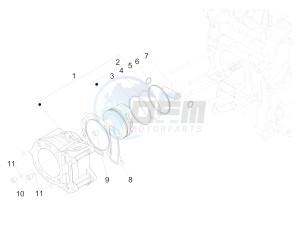 GTV 300 SEI GIORNI IE E4 ABS (EMEA) drawing Cylinder-piston-wrist pin unit