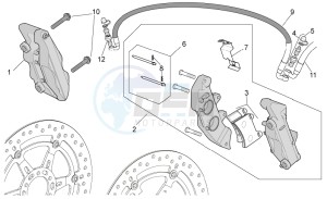 Tuono 1000 v4 R Std APRC drawing Front brake caliper