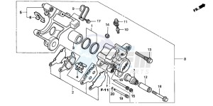 CB600F2 CB600S drawing REAR BRAKE CALIPER