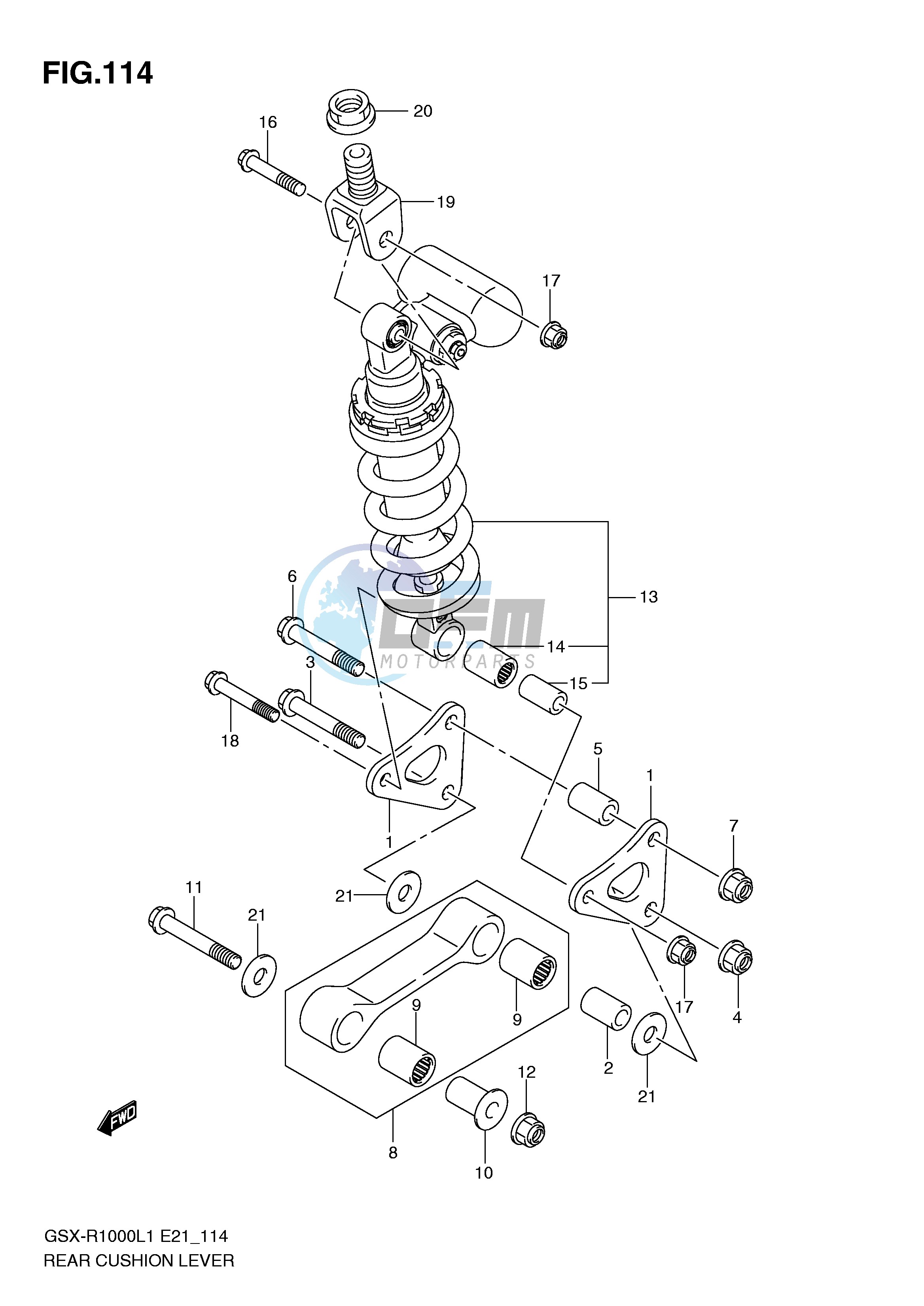 REAR CUSHION LEVER (GSX-R1000L1 E21)