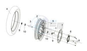 CRUISYM 250I (L8) EU drawing FRONT WHEEL