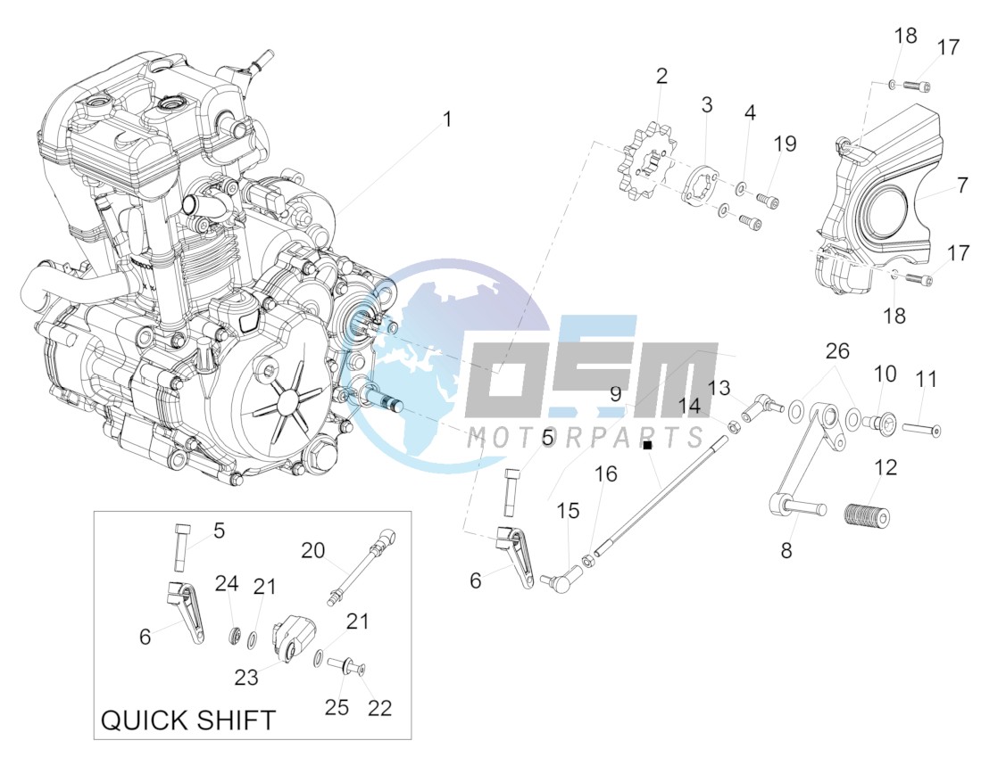 Engine-Completing part-Lever