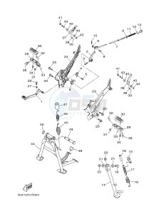 YZ250X (BJ41) drawing STAND & FOOTREST