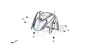 GTS 125I L6 drawing FRONT FENDER