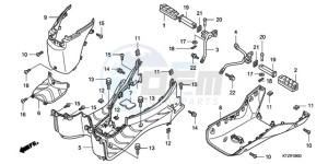 PES125R9 UK - (E / MKH STC) drawing FLOOR STEP/PILLION STEP