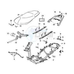 SUM 125 drawing FRAME AND SADDLE