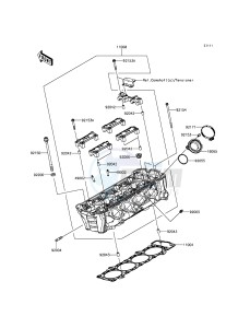 VERSYS 1000 KLZ1000BGF FR GB XX (EU ME A(FRICA) drawing Cylinder Head