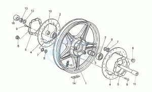 Strada 1000 drawing Front wheel, alloy