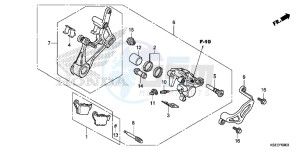 CRF150RBE CRF150RB Europe Direct - (ED) drawing REAR BRAKE CALIPER