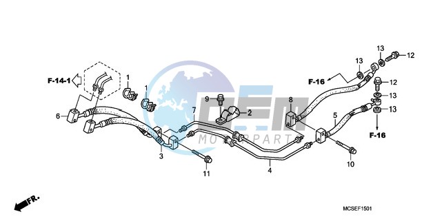 REAR BRAKE HOSE (ST1300A)