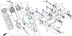 XL600V TRANSALP drawing REAR CUSHION (XL600VK/VL/VM/VN/VP/VR)