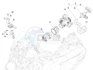 MEDLEY 125 4T IE ABS E3, E4 (APAC) drawing Throttle body - Injector - Induction joint