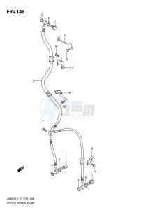 AN650 (E3-E28) Burgman drawing FRONT BRAKE HOSE (AN650L1 E3)