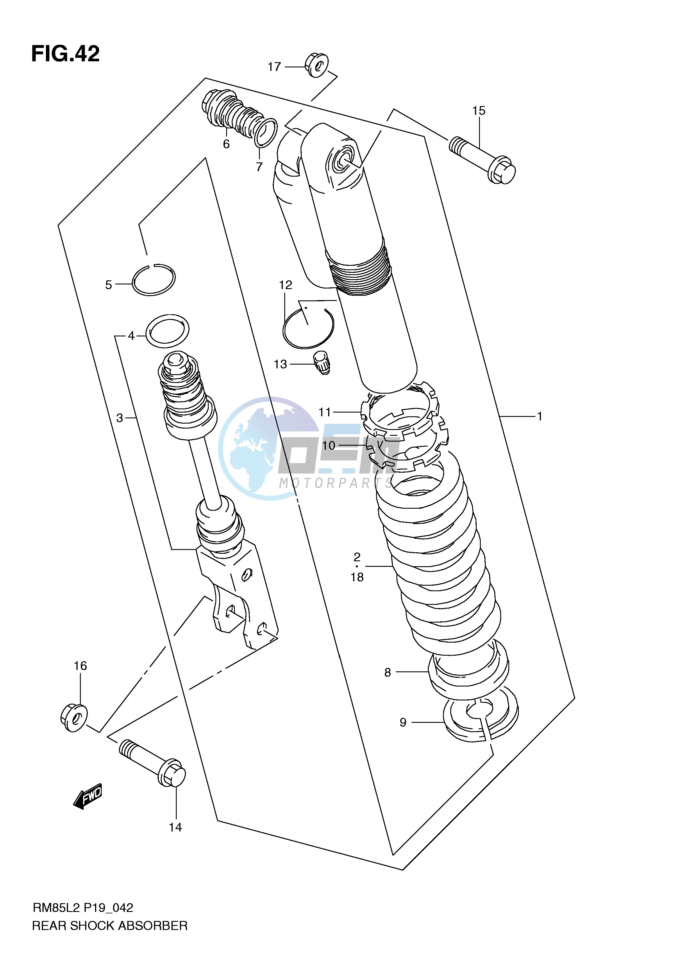 REAR SHOCK ABSORBER (RM85LL2 P19)