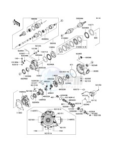 KVF 650 H [BRUTE FORCE 650 4X4I] (H7F-H8F) H7F drawing DRIVE SHAFT-FRONT