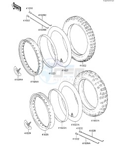 KX 500 B [KX500] (B1) [KX500] drawing WHEELS_TIRES