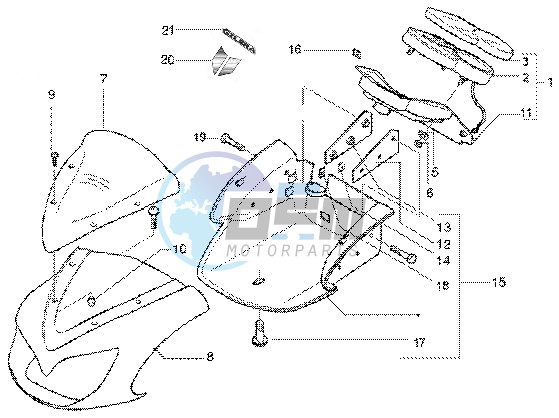 Fairings-meter combination