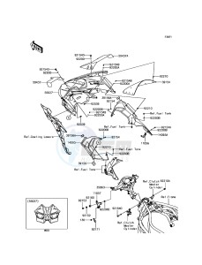 NINJA H2R ZX1000YHF EU drawing Cowling