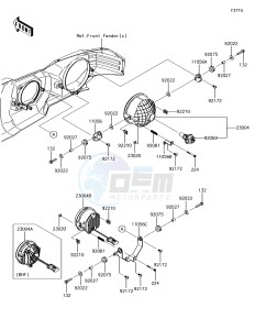 MULE PRO-DXT KAF1000BHF EU drawing Headlight(s)