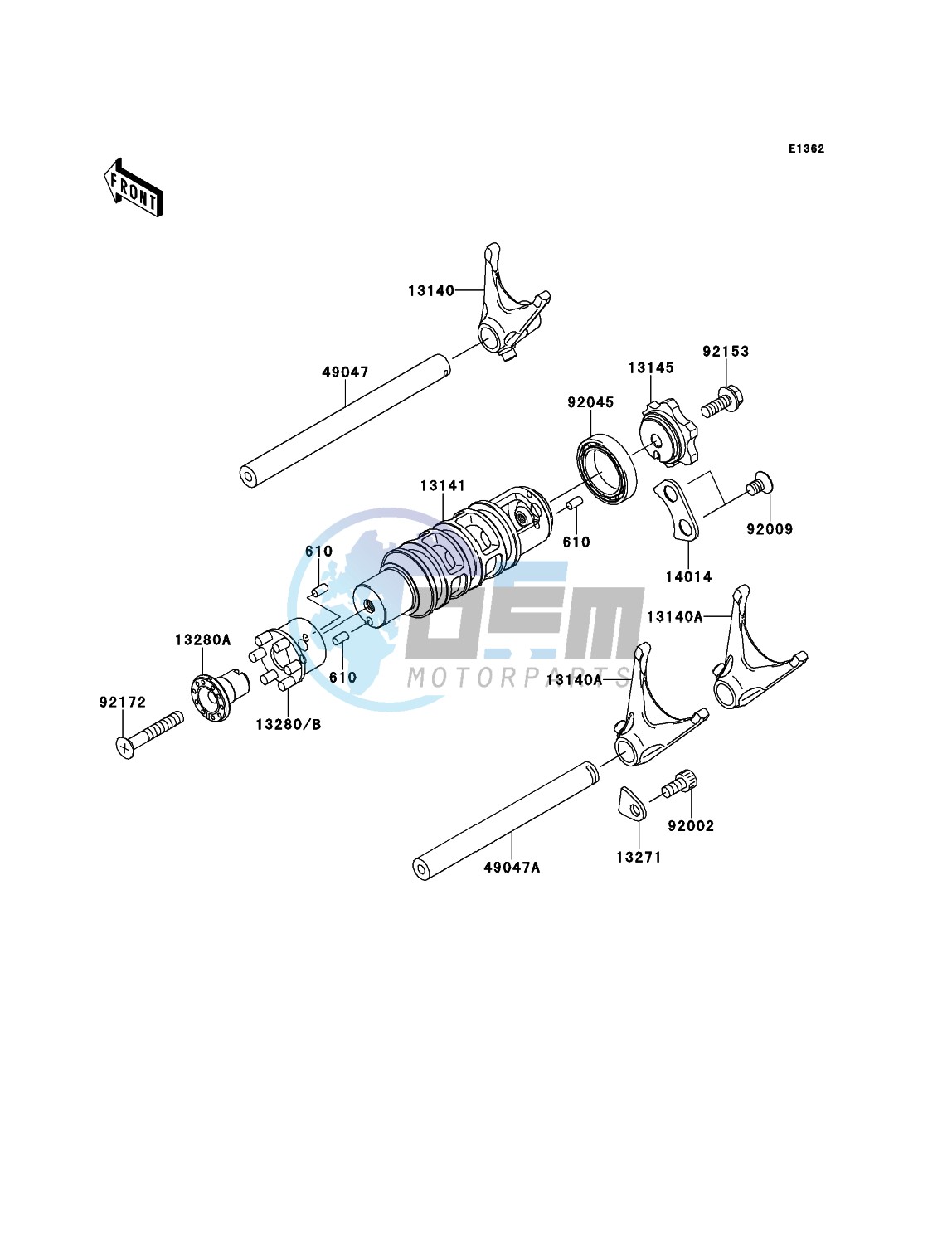 Gear Change Drum/Shift Fork(s)