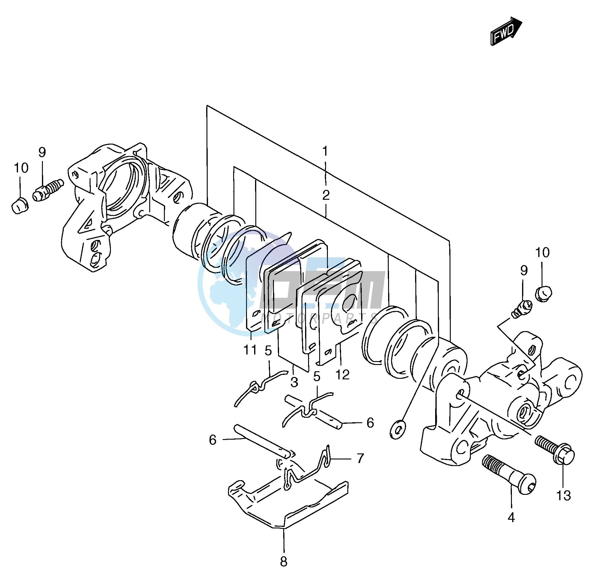 REAR CALIPER (GSF1200T V W X Y ST SV SW SX SY)