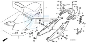 CBF1000SA France - (F / ABS CMF) drawing SEAT/REAR COWL