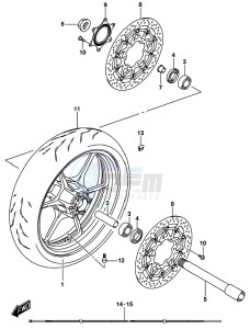 GSX-R1000 ARZ drawing FRONT WHEEL (GSX-R1000AL8 E21) (FOR YKV)