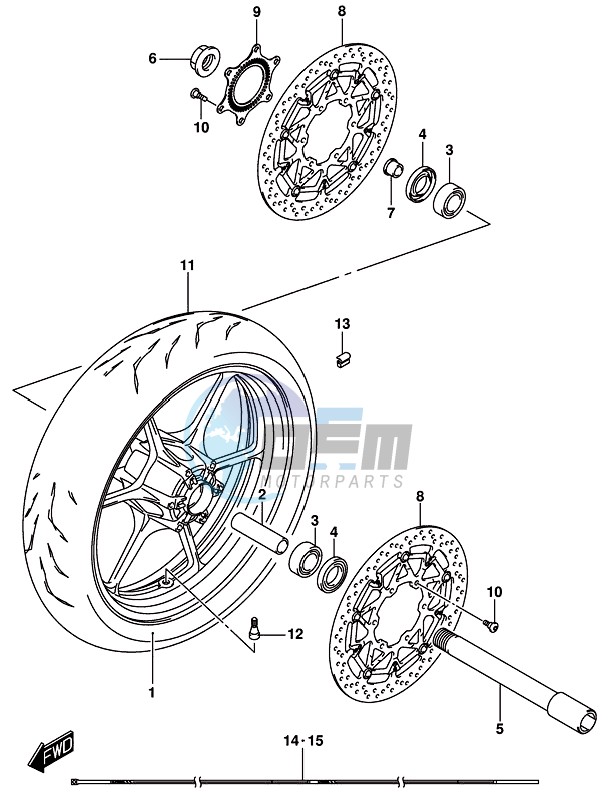 FRONT WHEEL (GSX-R1000AL8 E21) (FOR YKV)