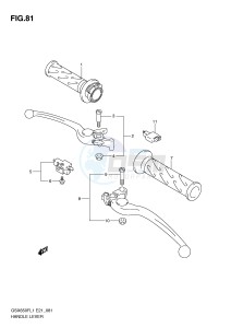 GSX650F (E21) Katana drawing HANDLE LEVER (GSX650FAL1 E21)