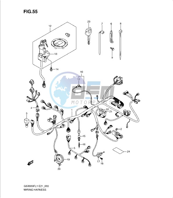 WIRING HARNESS (GSX650FUL1 E24)