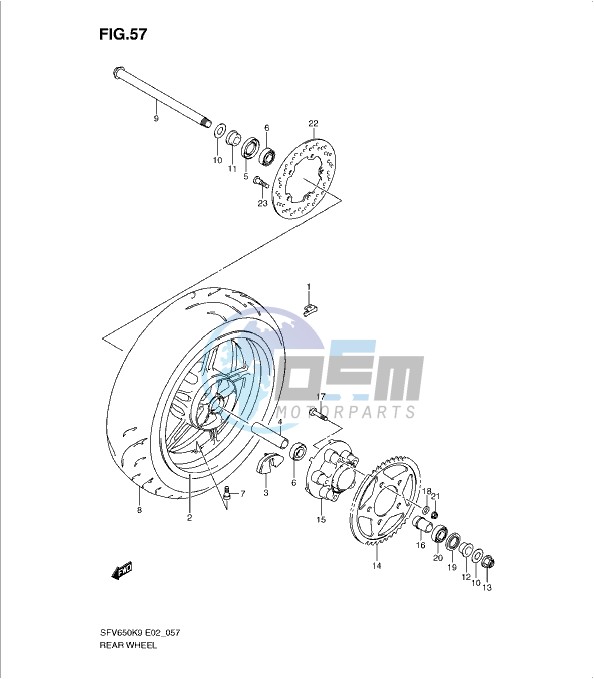 REAR WHEEL (SFV650 K9 - L4)