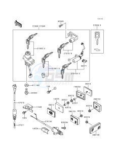 EX 250 F [NINJA 250R] (F6-F9) [NINJA 250R] drawing IGNITION SWITCH_LOCKS_REFLECTORS