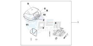 SH125 drawing KIT TOP BOX 45L