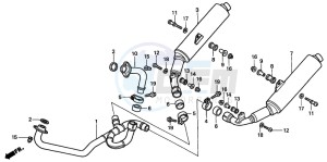 VTR1000F SUPER HAWK drawing EXHAUST MUFFLER