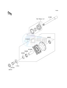 KLX 450 A [KLX450R] (A8F-A9F) A9F drawing FRONT HUB