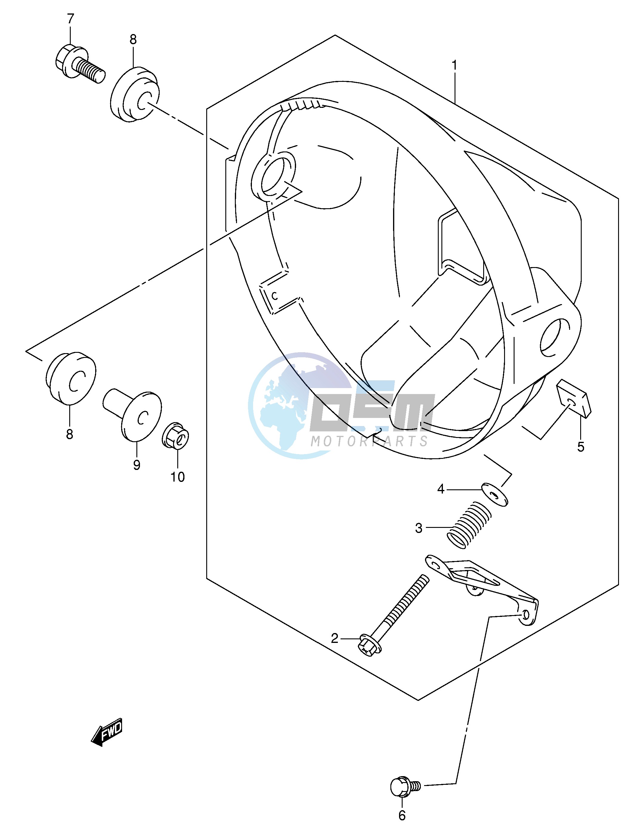 HEADLAMP HOUSING (SV650X Y K1 K2)