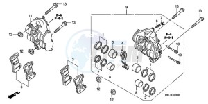 CBR1000RRA Europe Direct - (ED / HRC) drawing FRONT BRAKE CALIPER