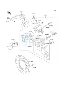 KLX300 A [KLX300R] (A10) A10 drawing REAR BRAKE