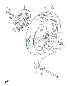 GS500E (E2) drawing FRONT WHEEL