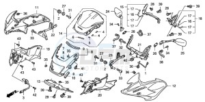 CB1300 CB1300SUPER FOUR drawing FR. COWL/SIDE COWL/WINDSC REEN