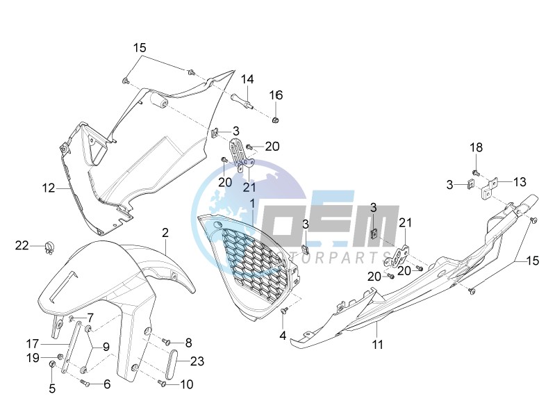 Front mudguard-Pillar