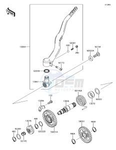 KLX450R KLX450AJF EU drawing Kickstarter Mechanism