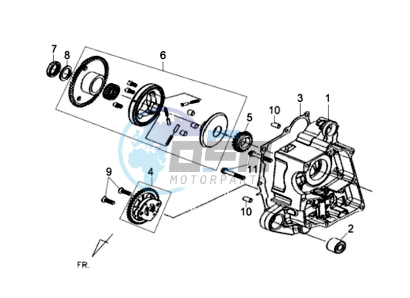 CRANKCASE RIGHT / OIL PUMP