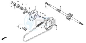 TRX450R drawing REAR AXLE/DRIVE CHAIN