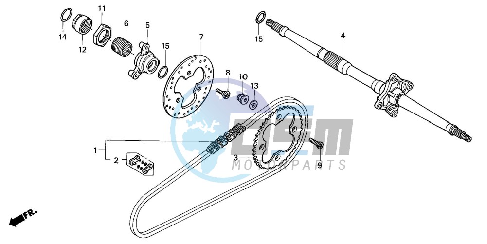 REAR AXLE/DRIVE CHAIN