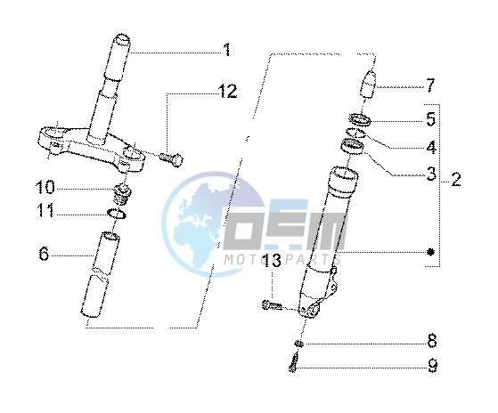 Mvp front fork component parts