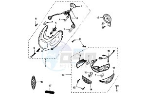 LOOXOR - 50 cc drawing HEADLAMPS-BLINKERS