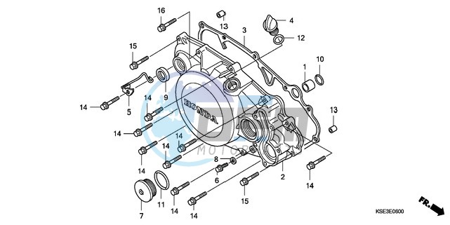 R. CRANKCASE COVER